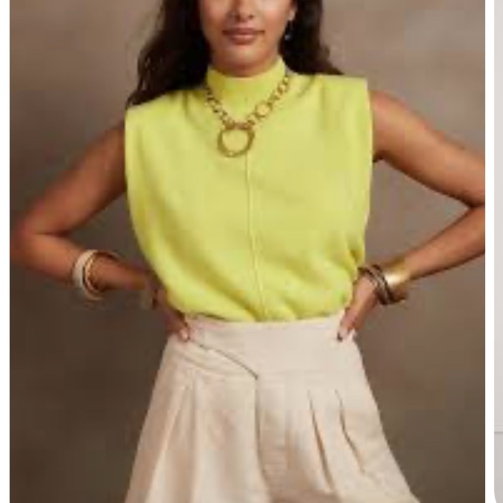Banana Republic Lime 100% cashmere sweater